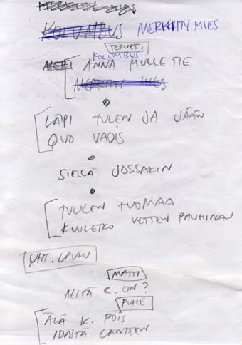 Kuva exit-yhtyeen biisilistasta bassolaukussani